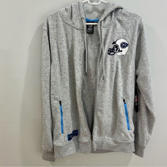 NFL Team Apparel Tennessee Titans gray logo full zip hoodie size medium NWT - Picture 2 of 9